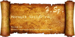 Hornyik Szilárd névjegykártya